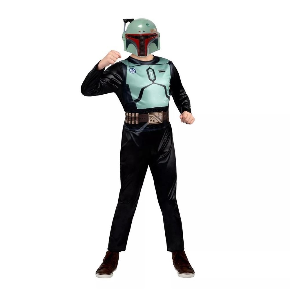 Star Wars The Book Of Boba Fett Youth S/P Jazwares Costume Play Jumpsuit‎ & Mask